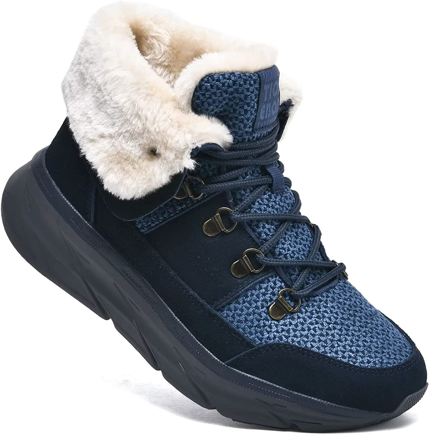 Womens Winter Snow Boots Warm Fur Lining Ankle Booties Comfortable Slip on Resistant Walking Outdoor Shoes