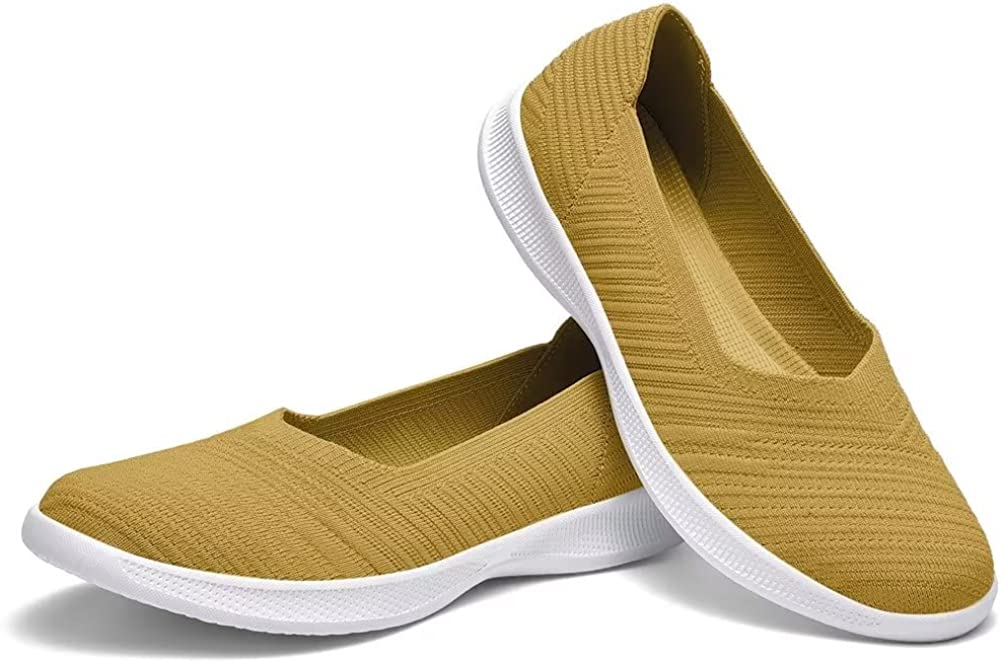 Womens Slip On Walking Shoes Breathable Mesh Casual Flats Shoes Low-Top Lightweight Loafers