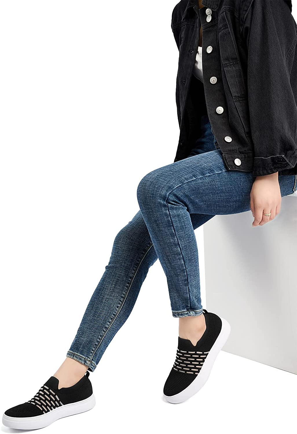 Women Slip On Casual Shoes - Lightweight Breathable Mesh Flexible Walking Sneakers