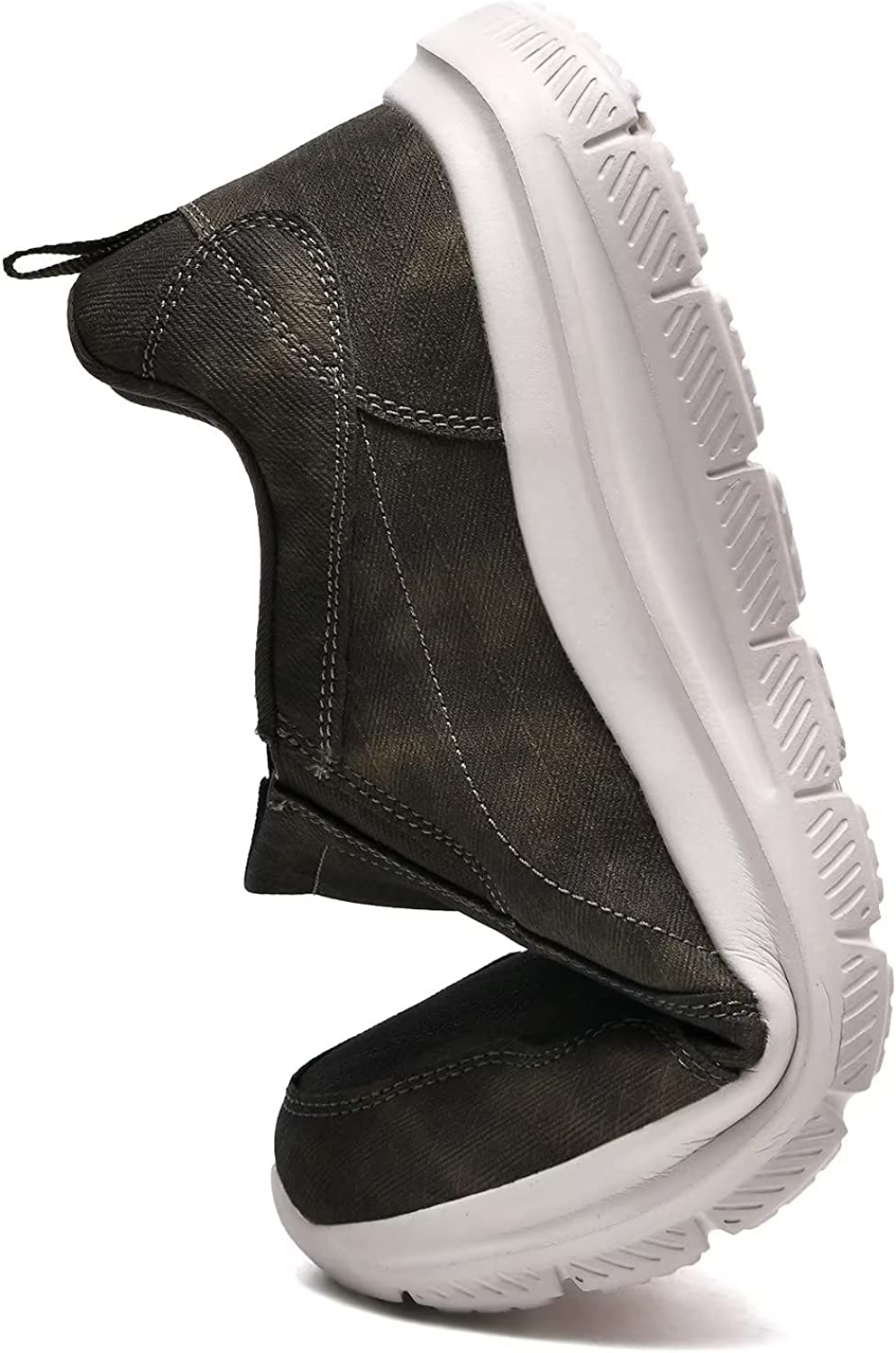 Mens Slip-on Walking Shoes Casual Loafer Comfortable Soft Daily Work Driving Flats Shoes Army Green