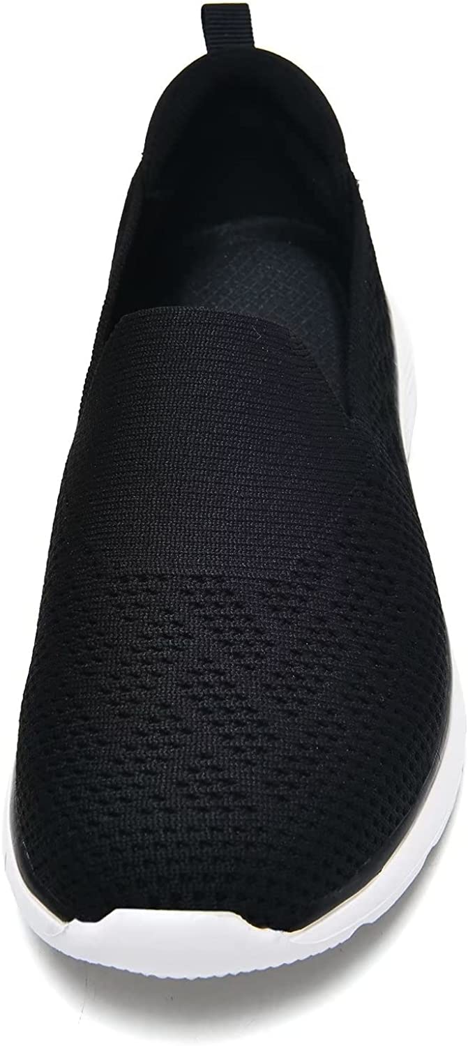 Women Casual Slip-on Walking Running Shoes - Breathable Workout Gym Work Sneaker Black