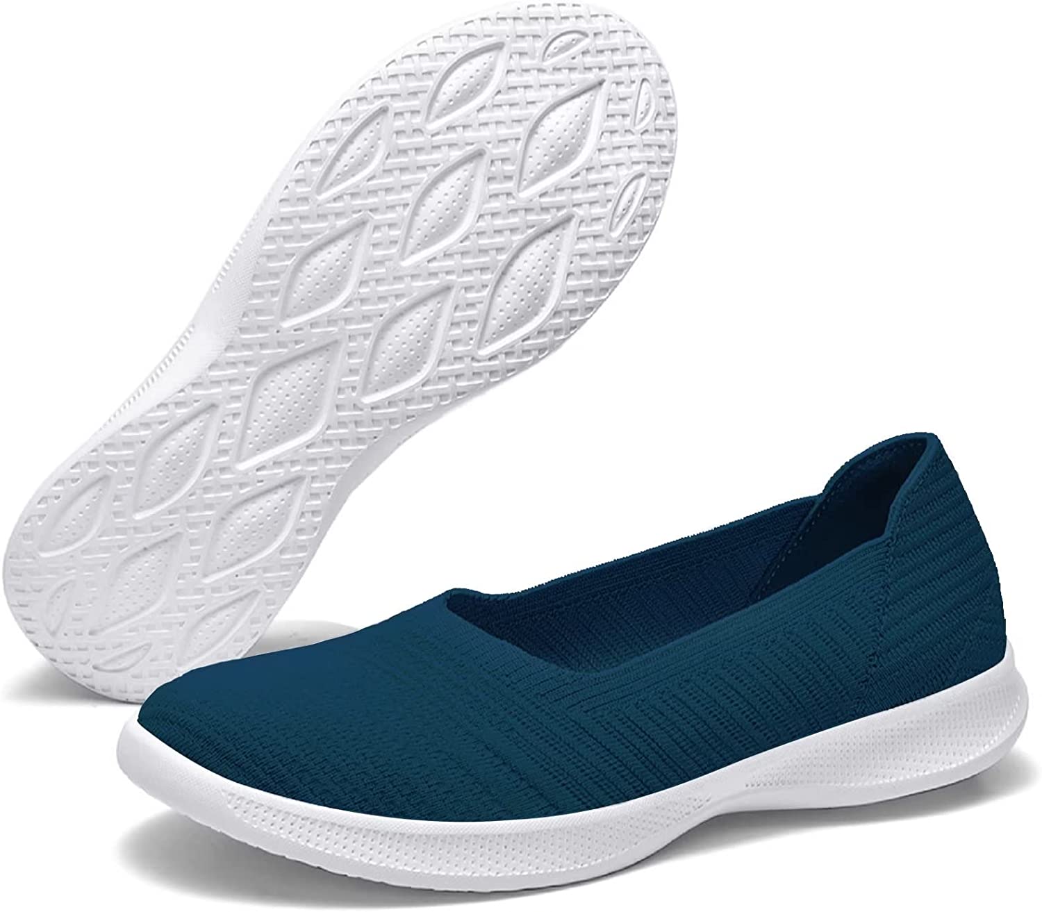 Womens Slip On Walking Shoes Breathable Mesh Casual Flats Shoes Low-Top Lightweight Loafers