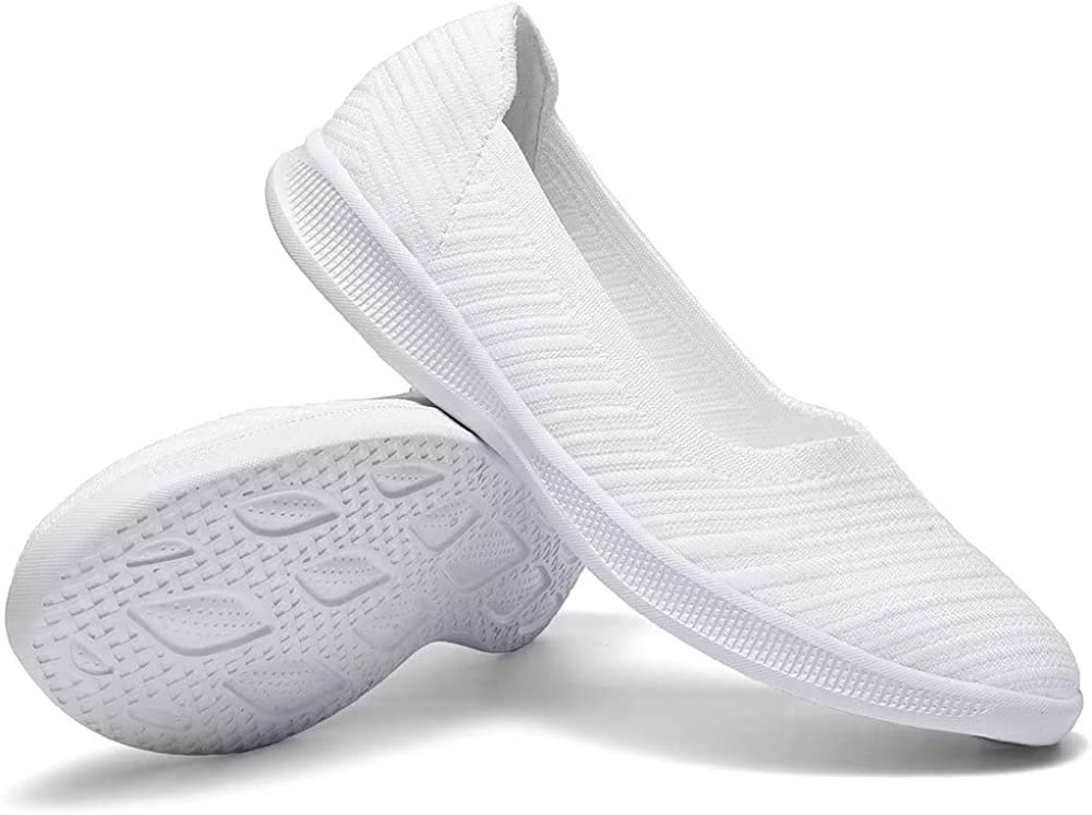 Womens Slip On Walking Shoes Breathable Mesh Casual Flats Shoes Low-Top Lightweight Loafers