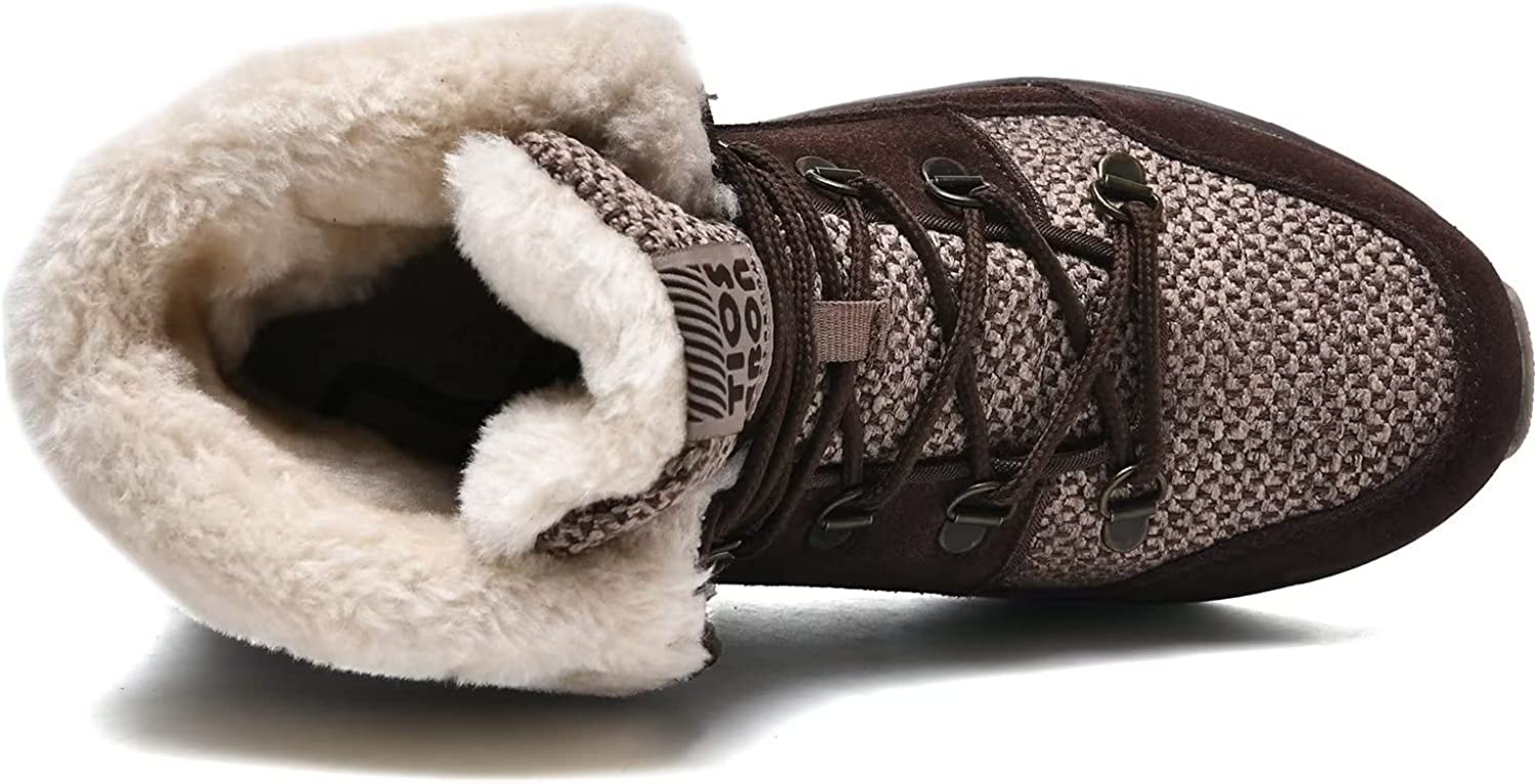 Womens Winter Snow Boots Warm Fur Lining Ankle Booties Comfortable Slip on Resistant Walking Outdoor Shoes