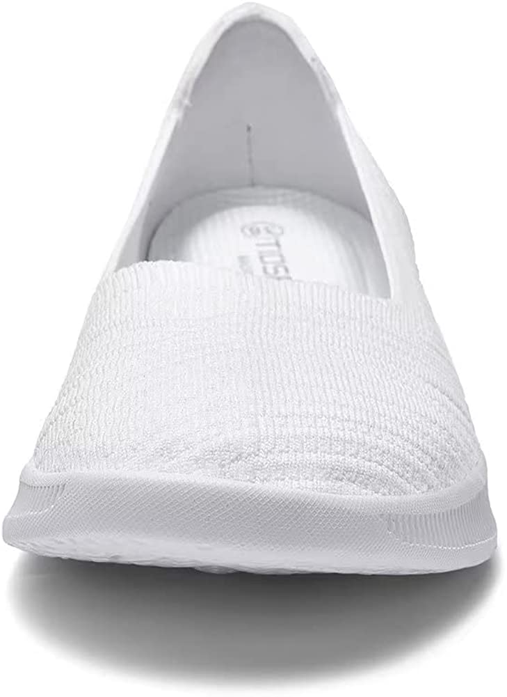 Womens Slip On Walking Shoes Breathable Mesh Casual Flats Shoes Low-Top Lightweight Loafers