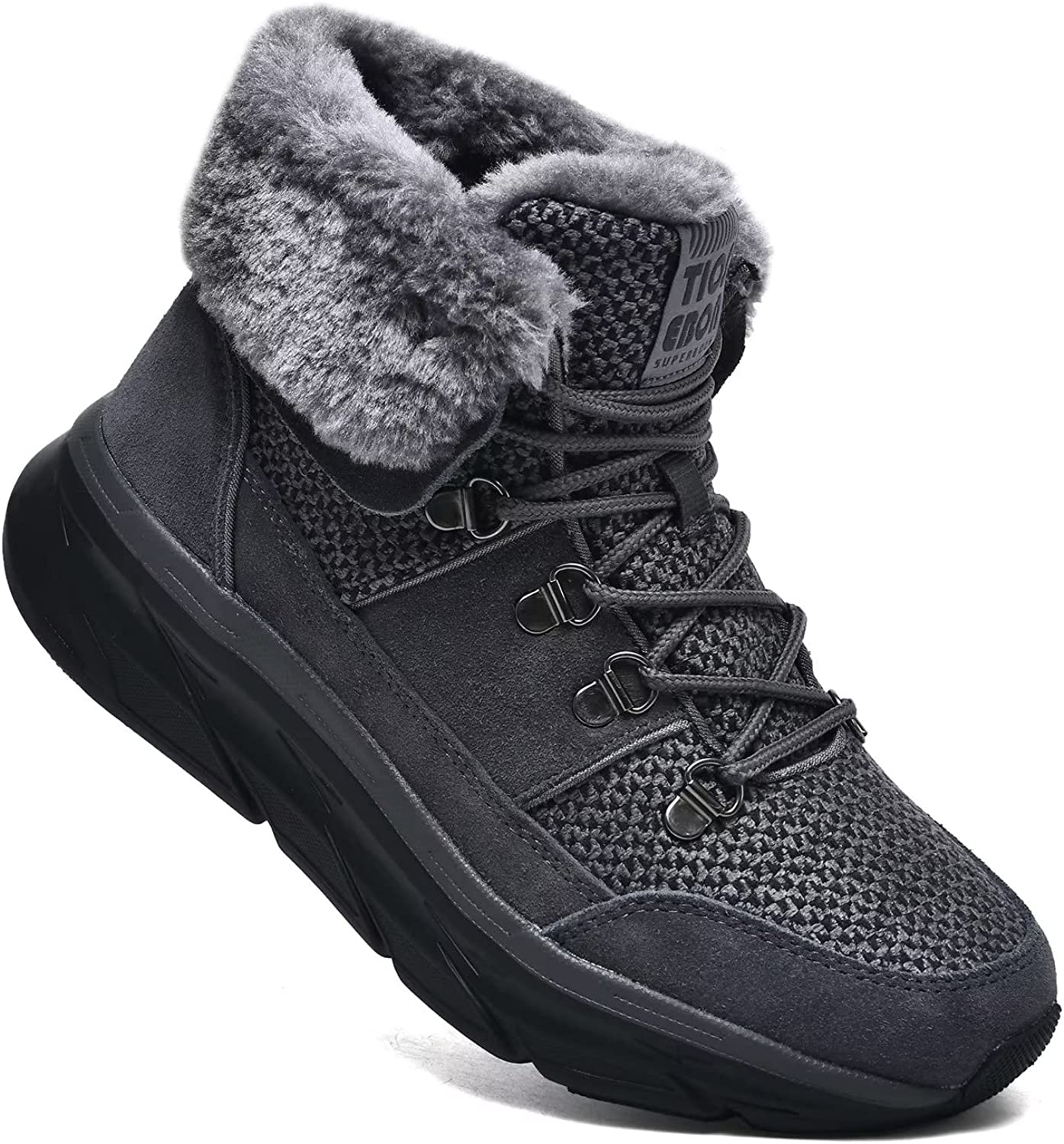 Womens Winter Snow Boots Warm Fur Lining Ankle Booties Comfortable Slip on Resistant Walking Outdoor Shoes