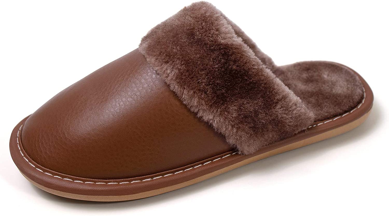 Women’s House Slippers Comfy Fuzzy Slip on Shoes Winter Warm Indoor Anti-Skid Bedroom Flats