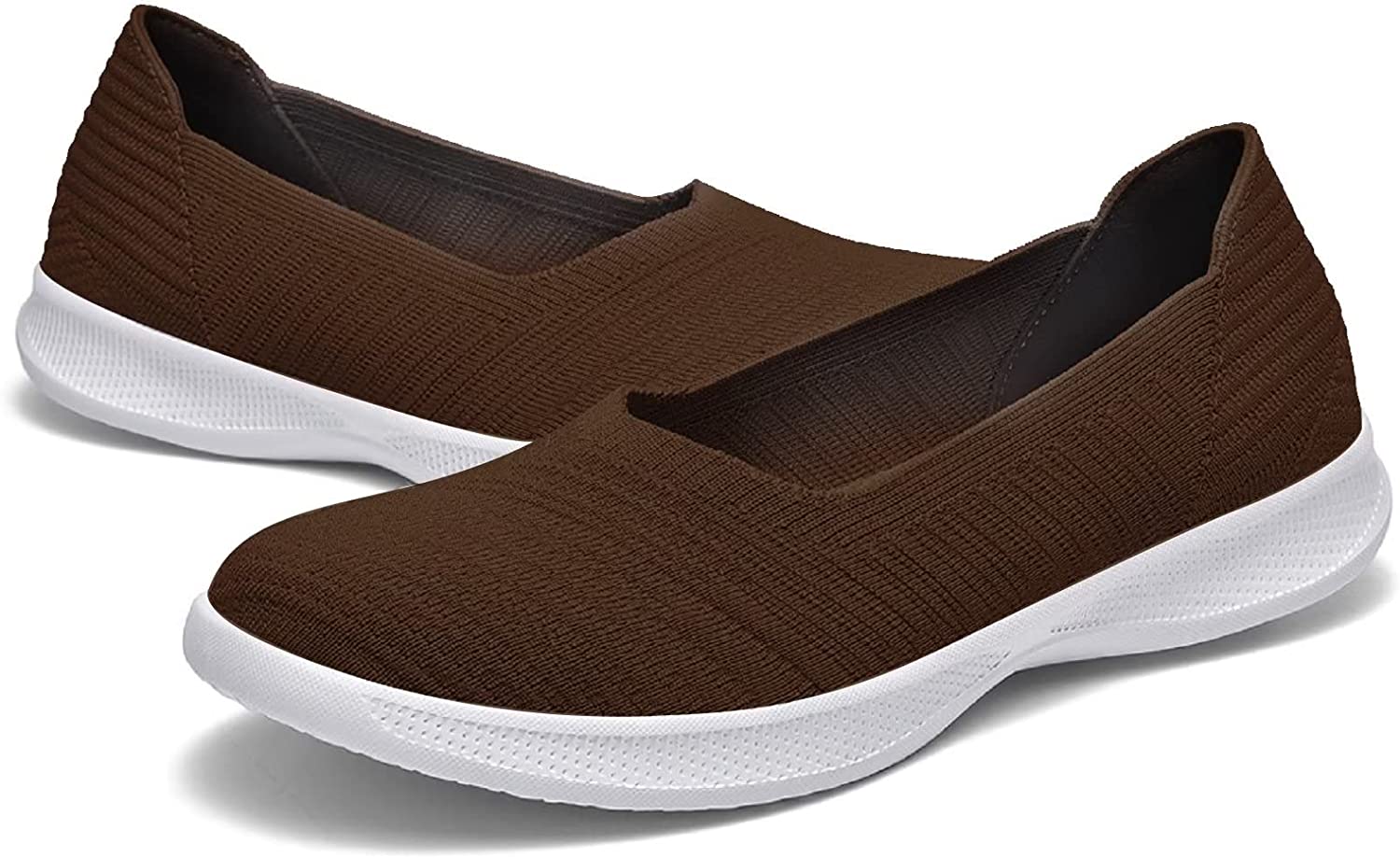 Womens Slip On Walking Shoes Breathable Mesh Casual Flats Shoes Low-Top Lightweight Loafers