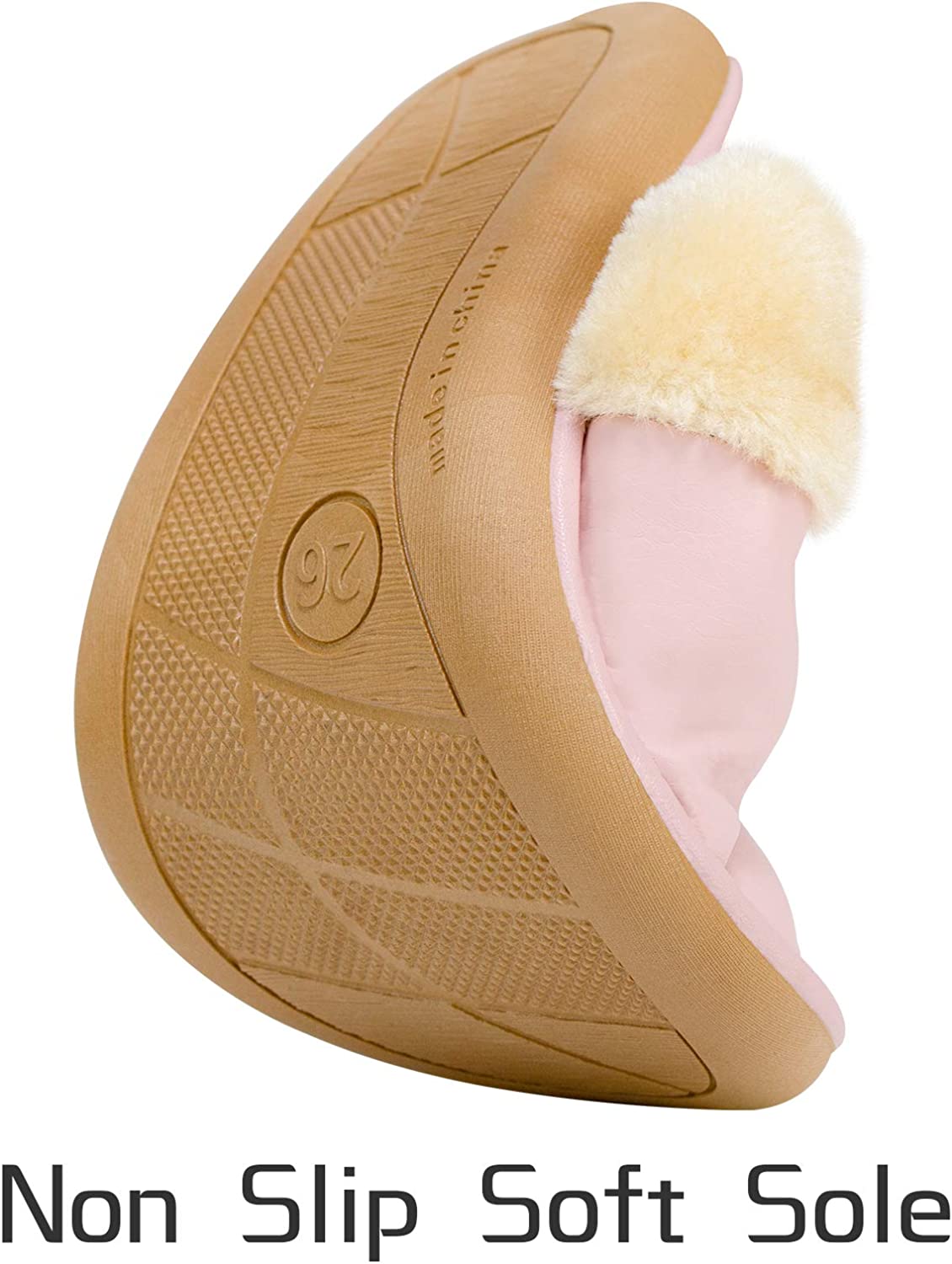 Women’s House Slippers Comfy Fuzzy Slip on Shoes Winter Warm Indoor Anti-Skid Bedroom Flats