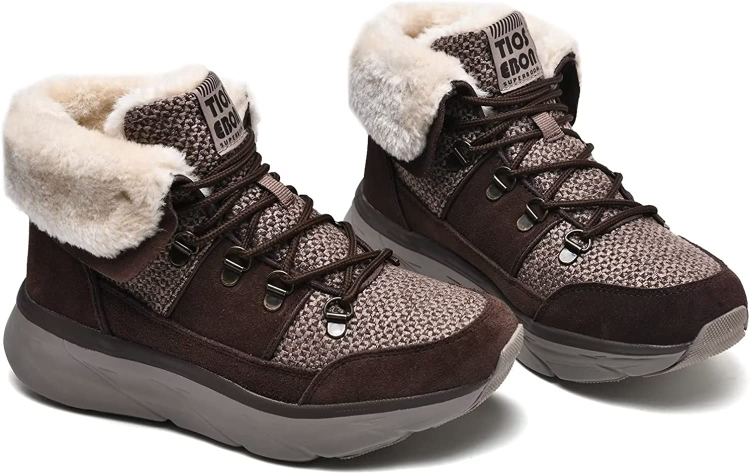 Womens Winter Snow Boots Warm Fur Lining Ankle Booties Comfortable Slip on Resistant Walking Outdoor Shoes